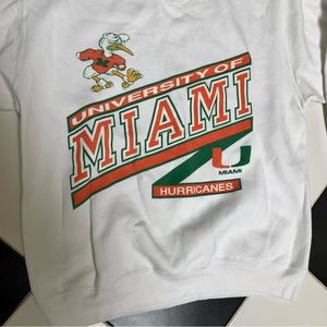 Vintage 90s Univ of Miami Hurricanes Jerzees Super Sweats Crewneck Fleece size L